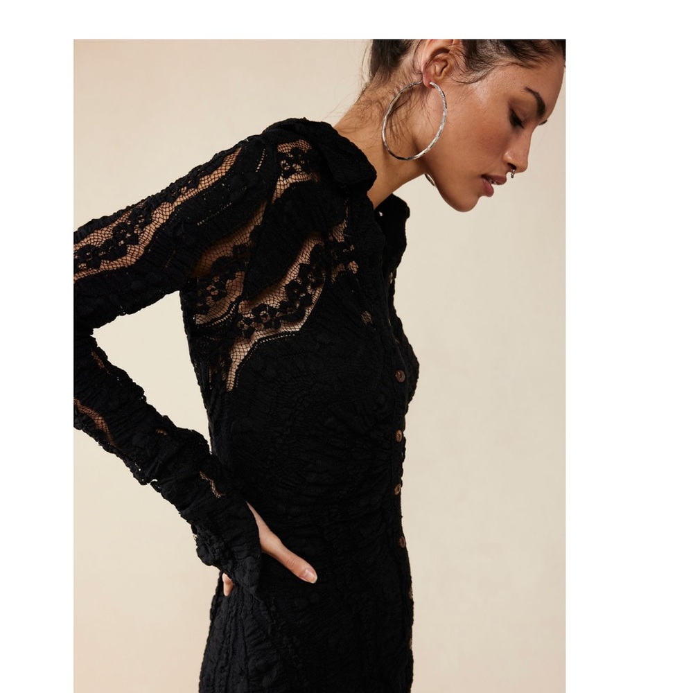 Free people Shayla lace mini in black.